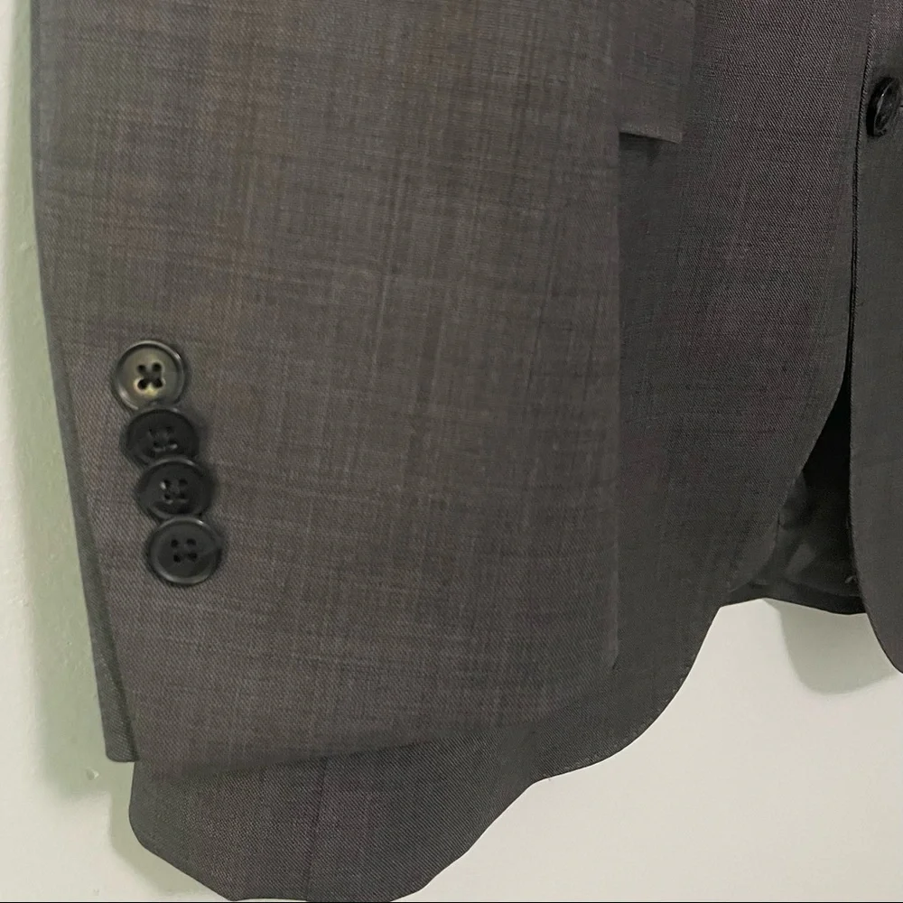 Peter Millar Mens Gray Classic Fit Wool Suit Jacket Size 40R